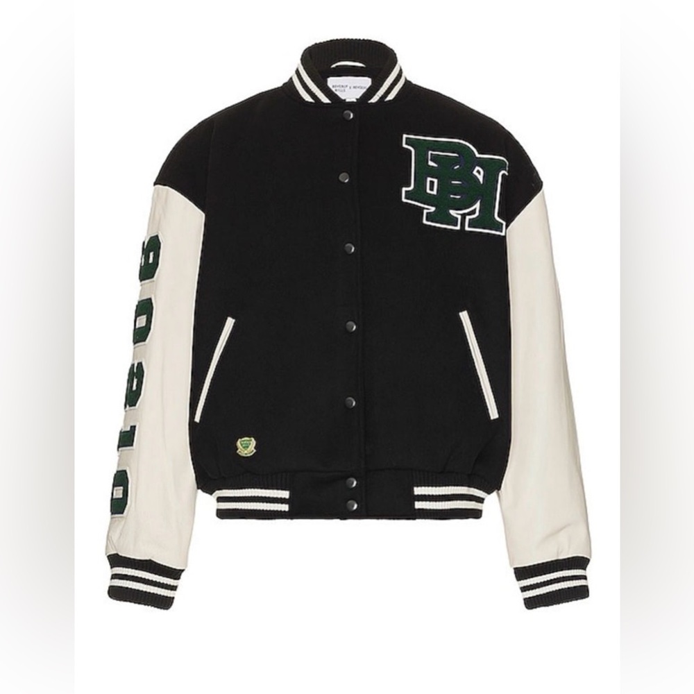 BEVERLY HILLS × REVOLVE Varsity Bomber
Jacket Black & White